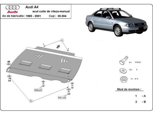 Stalowa Osłona manualnej skrzyni biegów Audi A4 B5