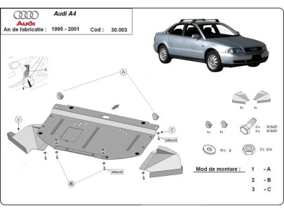 Stalowa Osłona pod silnik Audi A4 B5