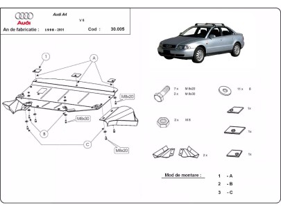 Stalowa Osłona pod silnik Audi A4 B5