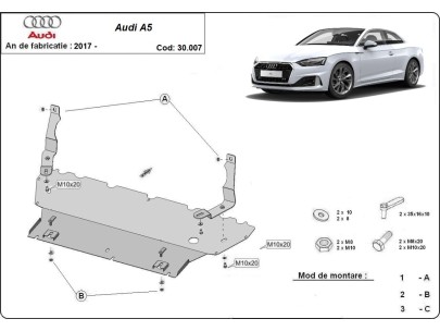Stalowa Osłona pod silnik Audi A5 