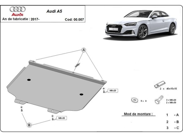 Stalowa Osłona skrzyni biegów  Audi A5