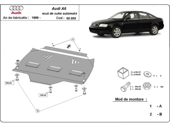 Stalowa Osłona automatycznej skrzyni biegów Audi A6