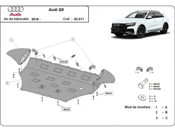 Stalowa Osłona pod silnik Audi Q8