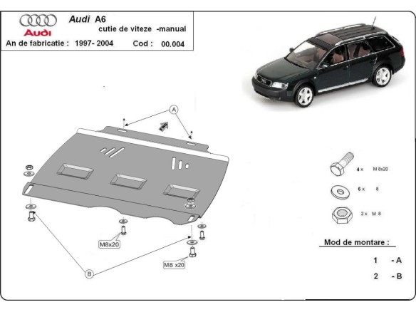 Stalowa Osłona manualnej skrzyni biegów Audi A6
