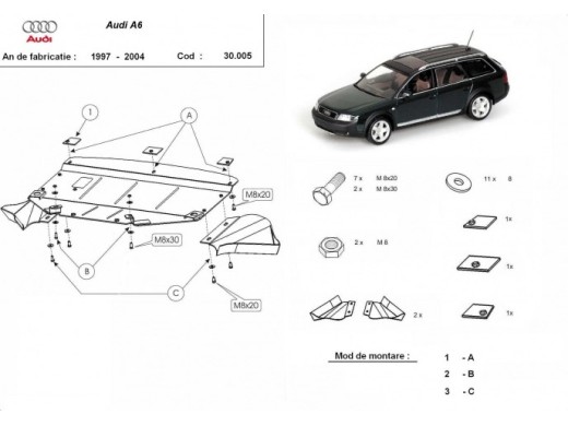 Stalowa Osłona pod silnik Audi A6