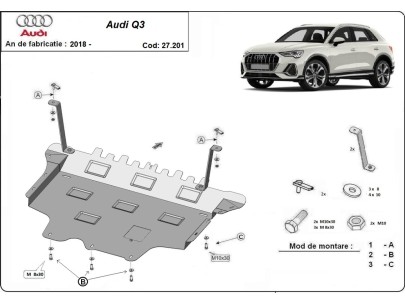 Stalowa Osłona pod silnik Audi Q3
