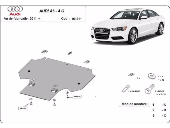 Stalowa Osłona skrzyni biegów Audi A6