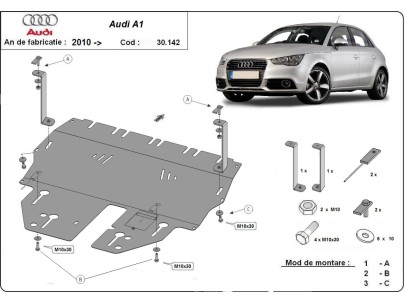 Stalowa Osłona pod silnik Audi A1
