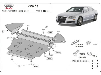 Stalowa Osłona pod silnik Audi A8