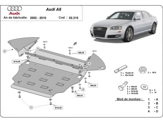 Stalowa Osłona pod silnik Audi A8