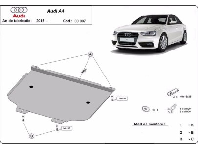 Stalowa Osłona skrzyni biegów Audi A4 B9 All Road