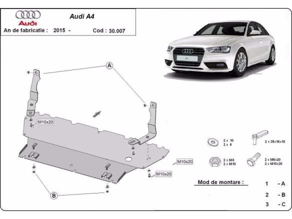 Stalowa Osłona pod silnik Audi A4 B9