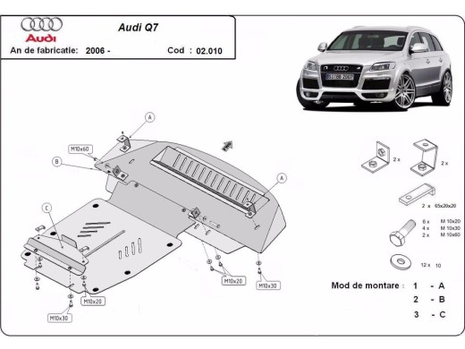 Stalowa Osłona pod silnik Audi Q7 S-Line