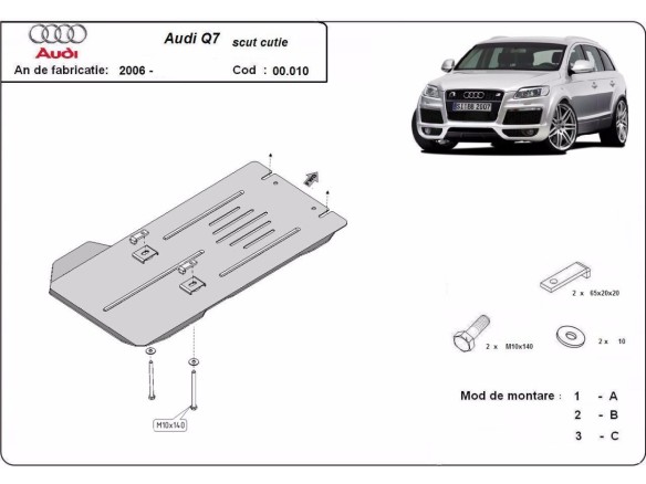 Stalowa Osłona skrzyni biegów Audi Q7