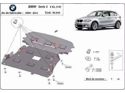 Stalowa Osłona pod silnik BMW Seria 1 E81/E87/E82