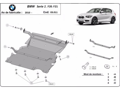 Stalowa Osłona pod silnik BMW Seria 1 F20/F21
