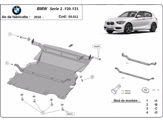 Stalowa Osłona pod silnik BMW Seria 1 F20/F21