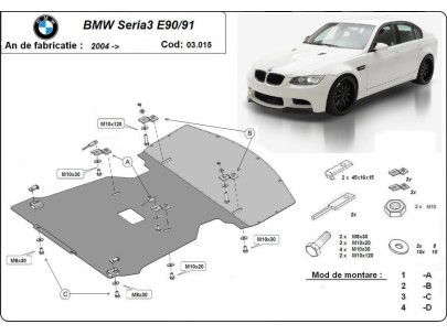 Stalowa Osłona pod silnik BMW Seria 3 E90/91/92