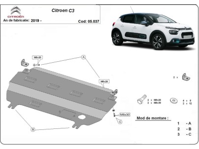 Stalowa Osłona pod silnik Citroen C3