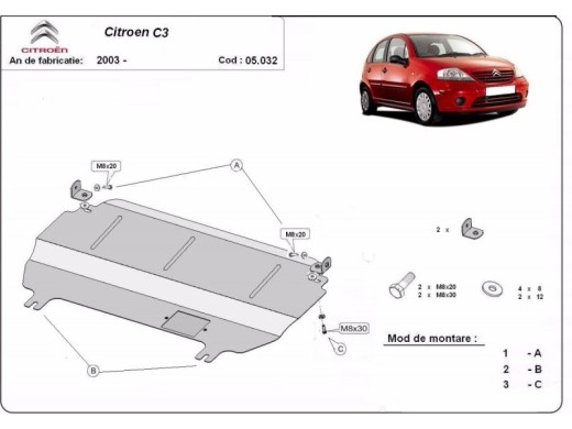 Stalowa Osłona pod silnik Citroen C3