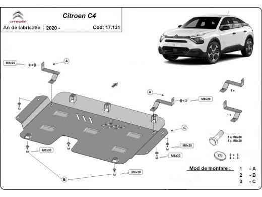 Stalowa Osłona pod silnik Citroen C4