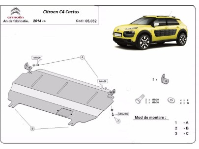 Stalowa Osłona pod silnik Citroen C4 Cactus