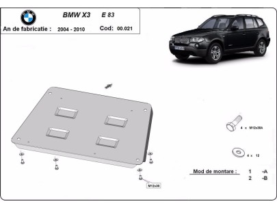 Stalowa Osłona pod silnik BMW X3 E83