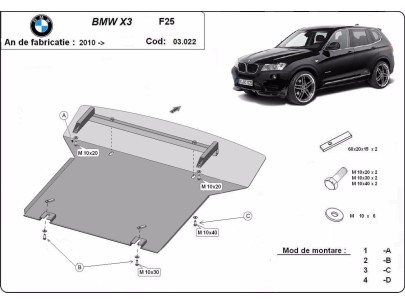Stalowa Osłona pod silnik BMW X3 - F25