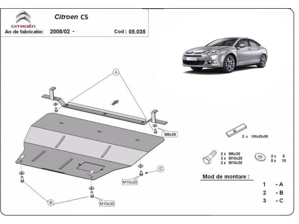 Stalowa Osłona pod silnik citroen C5