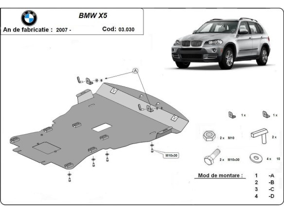 Stalowa Osłona pod silnik BMW X5 E70