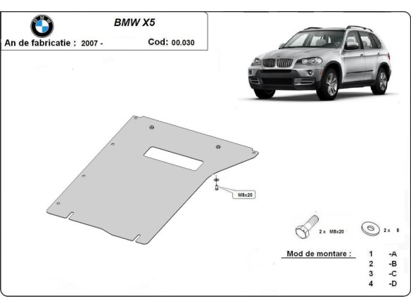 Stalowa Osłona skrzyni biegów BMW X5 E70