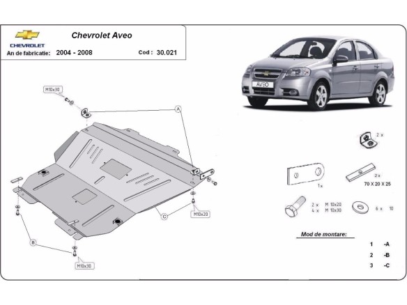 Stalowa Osłona pod silnik Chevrolet Aveo
