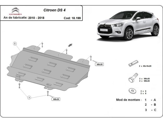 Stalowa Osłona pod silnik Citroen DS4