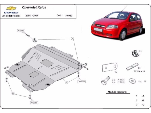 Stalowa Osłona pod silnik Chevrolet Kalos