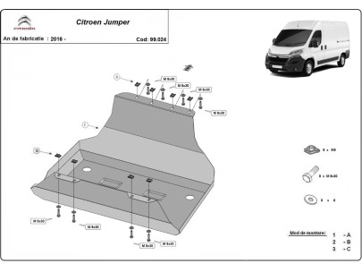 Stalowa Osłona zbiornika paliwa Citroen Jumper