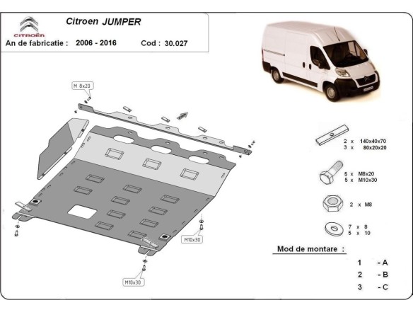Stalowa Osłona pod silnik Citroen Jumper