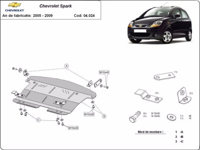 Stalowa Osłona pod silnik Chevrolet Spark
