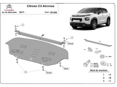 Stalowa Osłona pod silnik Citroen C3 Aircross