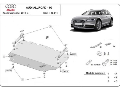 Stalowa Osłona pod silnik Audi All Road A6