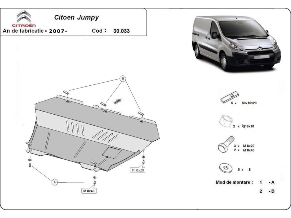 Stalowa Osłona pod silnik Citroen Jumpy