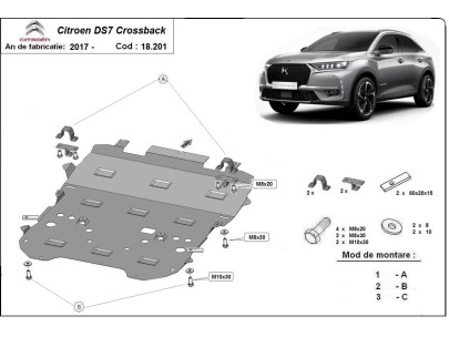 Stalowa Osłona pod silnik Citroen DS7 Crossback
