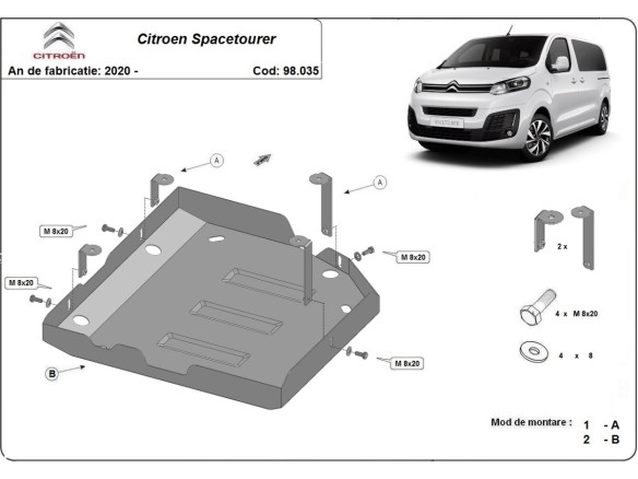 Stalowa Stalowa Osłona AdBlue Citroen Spacetourer