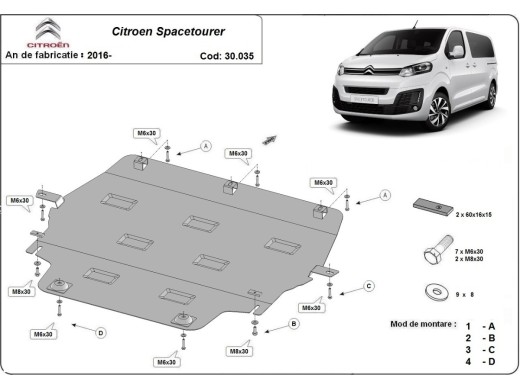 Stalowa Osłona pod silnik Citroen Spacetourer