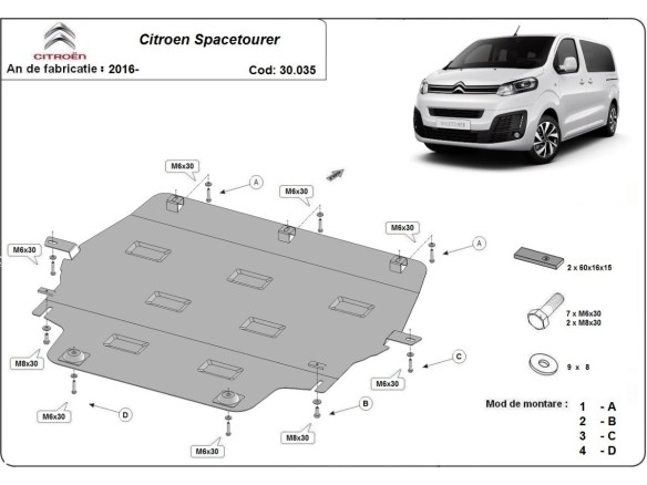 Stalowa Osłona pod silnik Citroen Spacetourer