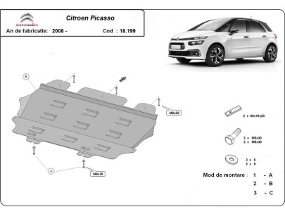 Stalowa Osłona pod silnik Citroen C4 Picasso