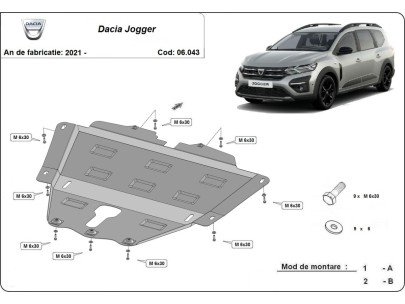 Stalowa Osłona pod silnik Dacia Jogger