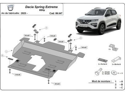 Stalowa Osłona pod silnik Dacia Spring Extreme