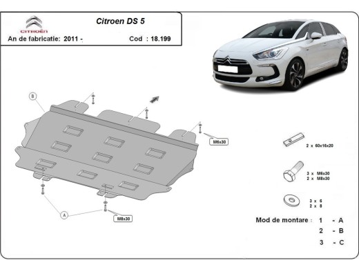 Stalowa Osłona pod silnik Citroen DS5