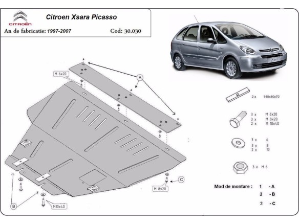 Stalowa Osłona pod silnik Citroen Xsara Picasso