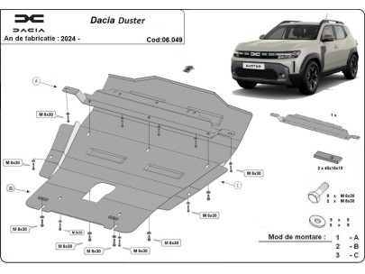 Stalowa Osłona pod silnik Dacia Duster - 4x4